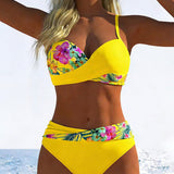 Bikini bralette s kontrastným vzorom