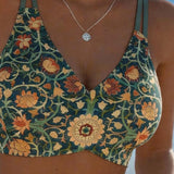 Vintage Bikinové plavky s kvetinovým vzorom