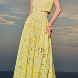 Larissa™ Vyšívaný top a maxi sukňa s vysokým pásom | Elegantný dvojdielny outfit