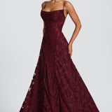 Virginia - Vestido maxi com decote em cascata