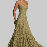 Virginia - Vestido maxi com decote em cascata