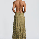 Virginia - Vestido maxi com decote em cascata