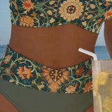 Vintage Bikinové plavky s kvetinovým vzorom