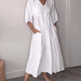 Corvalyn | Elegantný maxi šaty s V-výstrihom