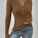 SHASHA™ - Elegantný Chic Slim Fit Dlhý Rukáv Okrúhly Výstrih Topy