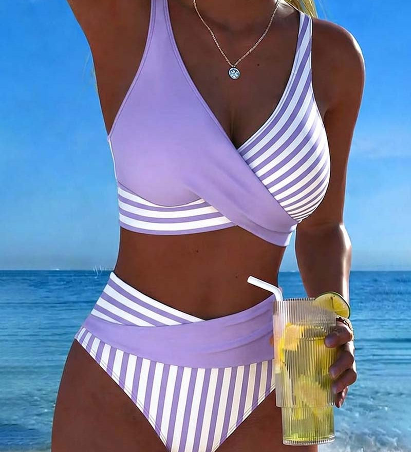 Pruhované Krížové Bikiní