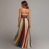 Ema - Vestido comprido e colorido sem mangas