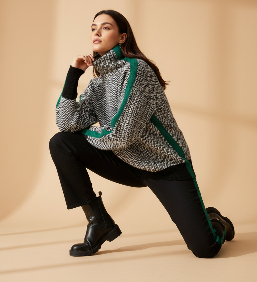 Gabriela™ | Svetrová blúzka s vysokým golierom