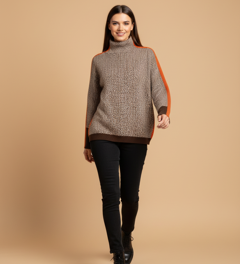 Gabriela™ | Svetrová blúzka s vysokým golierom