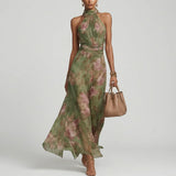 Milene - Vestido Midi com Decote Halter