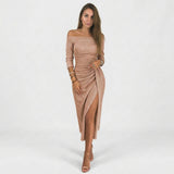 Natália - Vestido chique ombros à mostra