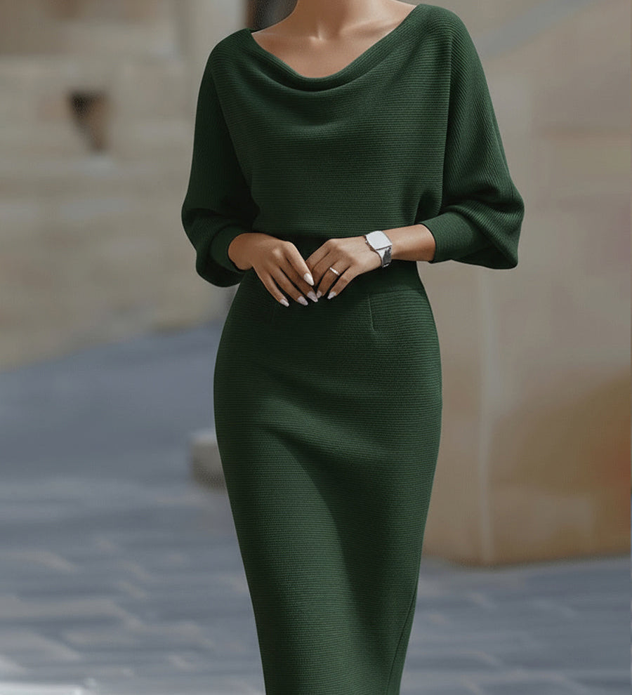 Clarisse™ — Elegantná midi šaty s drapériou, nadčasový kúsok