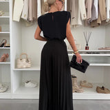 Evelyn™ Elegantný 2-dielny set | Voľný top a plisované nohavice