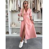 MAELLE™ – Elegantné Midi Šaty s V-Výstrihom