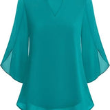 Claudia – Blúzka z Chiffon Georgette s V-výstrihom