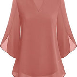 Claudia – Blúzka z Chiffon Georgette s V-výstrihom