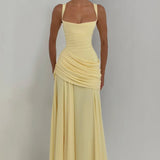 Valentina - Maxi šaty s výstrihom v tvare srdca a asymetrickým nariasením